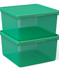 Straight Up Essential Stackable Medium Storage Bins With Secure Lids Hella Neat Gray Plastic Organizer Box For Clothes And Toys Keeps Your Whole Life On Track Today. Green plastic stackable bins with flat lids, ideal for organizing.