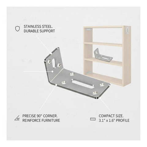 Heavy Duty Stainless Steel Corner Bracket For Furniture Reinforcement And Shelf Stabilization Right Angle Support Corrosion Resistant 3.15 By 1.57 Inch 1 Piece Built To Last For Cabinets Desks And Shelves
