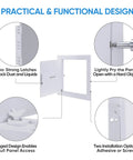 Kickass Eight By Eight Inch Abs Drywall Access Panel With Smooth Paintable Finish showing practical design and latches for utility access.