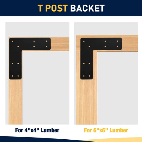 Built Tough 10x10 L Post Bracket 4 Pack For Wood 4x4 And 6x6 Lumber Black Powder Coated L Shape Post To Beam Connectors Flat Mending Plates Beam And Pergola Brackets Durable Steel