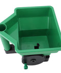 Top view of green Handheld 3L Manual Lawn Spreader with PP body, showing its design and capacity for garden maintenance.