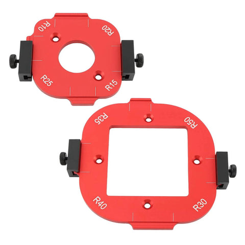 Pro Grade Aluminum Router Corner Radius Template Set With Eight Radius Sizes R10 To R50, CNC Machined Aluminum Alloy