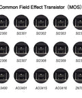 SMD Chip Transistor Assortment Kit 500 Pcs With 50 Value Sets Including 150 Pcs Diodes, MOSFET images SI2300 to 2N7002