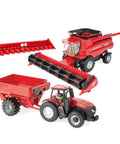 1/32 Scale Harvest Set with Interchangeable Heads and Movable Augers, featuring a red Case IH 380 tractor and realistic grain cart