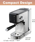 Kick Up Your Coffee Game With This Slick Dual Boiler Espresso Machine Featuring 20 Bar Pressure, compact design and touch panel.
