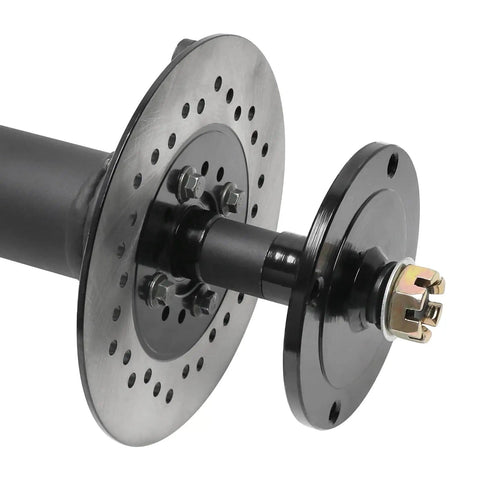 Heavy Duty Rear Differential Axle Kit 43.3 Inch With 6T Spline Drive, 25mm Shaft, 110mm Wheel Hubs And 4 Bolt Flange close-up view
