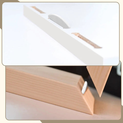 Close-up of 50 White PVC Biscuit Joiner Connectors Kit with self clamping plates used in wood and PVC panel bonding, 20mm size.