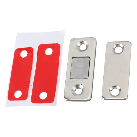 Ultra Thin Magnetic Door Catch for Kitchen Cabinets and Wardrobes, Stainless Steel Cabinet Latch With Adhesive Backing, 2 Way Mount