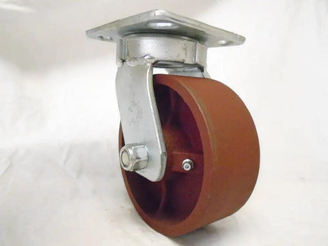 Built Like A Tank Set Of Four Five X Two Inch Swivel Casters Kingpinless Ductile Steel Frame showing a single caster detail.