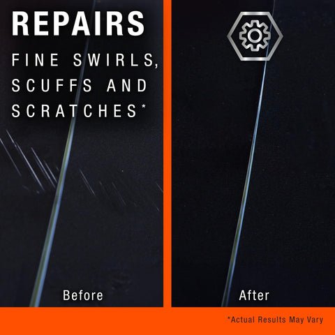 Before and after using No-Fuss One Year Polish And Sealant For Cars With 3-In-1 Ceramic Technology To Repair Scratches and Restore Shine