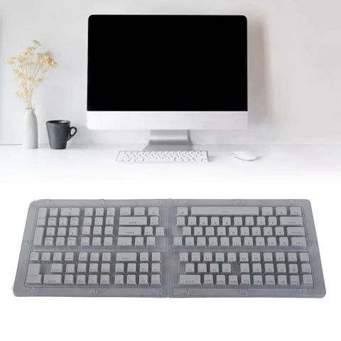 Top Shelf Pbt Translucent Pudding Keycaps For Mechanical Keyboards Two Tone Injection White Switch Ready 132 Piece Set displayed on a clean desk.