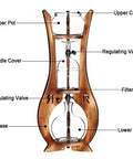Detailed view of Premium Cold Brew Drip Tower Portable Iced Coffee Maker with adjustable flow valve and borosilicate glass pots.