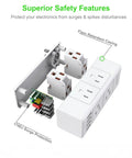 Internal view of Rotating Plug Power Strip With Six Outlets And Four USB Ports Swivel Wall Adapter Surge Protector Up To 1700 Joules