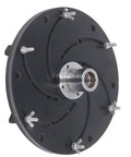 No-Nonsense 300mm Black Wood Lathe Chuck With Reinforced Alloy Body showing a robust design for bowl turning tasks.