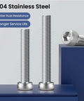 Top Shelf M3 X 30mm Hex Socket Head Cap Screws Crafted From Ridiculously Tough 304 Stainless Steel 18 8 With Full Threads Bright Finish Pack Of 120 showing threaded bolts.