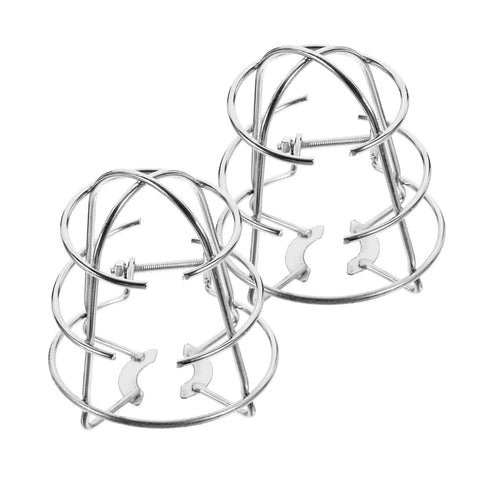 Top Shelf Fire Sprinkler Head Protector Cage Covers for Upright Pendant Sidewall Compatible Systems in silver steel.