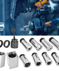 5C Collet Block Set For Milling Machines And Lathes with eight collets displayed, tool steel, ideal for precise setup.