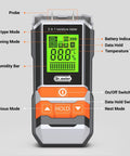 2 In 1 Pin And Pinless Wood Moisture Meter Digital Humidity Sensor Detector front view with labeled features