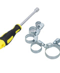 All In One Hose Clamp Kit 49 Pcs Adjustable Clamps 13 To 44 mm With 8 mm Hex Screwdriver Galvanized Carbon Steel
