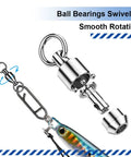 Pro Grade Stainless Steel Snap Connectors With Ball Bearings Swivels Quick Change Clips Black Nickel Finish 44lbs Capacity 25 Pieces Tackle Box Ready Fishing Gear, lure clip