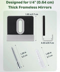 12 Pack Metal Mirror Clips For Wall Mounting Easy No Fuss Install Mirror Hanging Kit For One Quarter Inch Mirrors frameless clip, 1/4 in