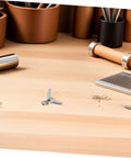 Six Piece Stainless Flange Bolt Fasteners Kit With Hole Hand Tightened Wing Screws on wood surface
