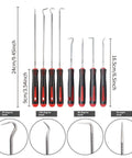 Amazon 4-piece automotive pick tool set with steel tips and black/red ergonomic grips for seal and gasket removal