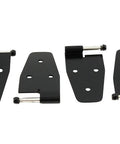 Black Power Coat Stainless Steel Door Hinge Set For Jeep TJ Wrangler 1997 To 2006, rust resistant gloss black finish
