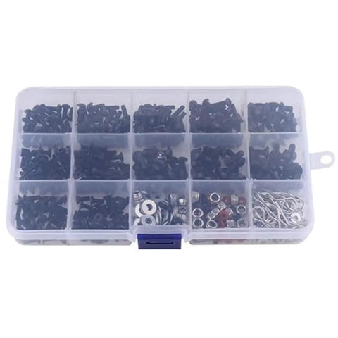 Universal RC Screw Kit And Fastener Set 537 Pieces For Cars Trucks And Crawlers Beefed Up Heavy Duty Stainless Steel Hardware Upgrades Precision Screws And Fasteners For Reliable Long Lasting Build, organizer case
