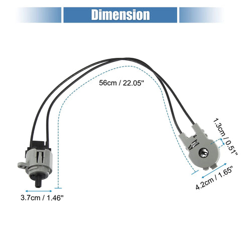 Premium A/C Heater Control Switch Replacement For Ford Focus 2000-2007 And Transit Connect 2010-2013 wire connections and measurements.