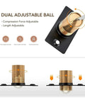 Adjustable Ball Catch for Doors and Closets Black Ball Bearing Latch with Hidden Cylinder showing compression adjustment