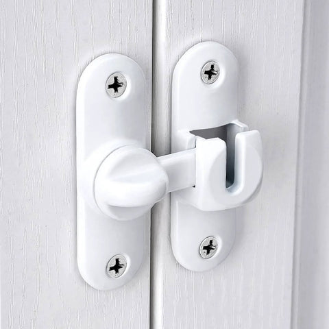 White Barn Door Latch Set With 90/180 Degree Gate Lock Ideal For Cabinets Sliding Doors And Bathrooms zinc alloy installed