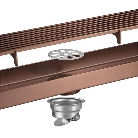 Rock Solid Stainless Steel Rectangle Floor Drain Cover With Removable Grate And Slick Hair Catcher For Bathroom Shower Tile Quick Drainage Anti C Logging Filter No Hassle Cleanup And Super Fast Flow, showing metal construction and integrated grate.