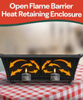 Slip On Chafer Wind Guard Cover For Full Size Wire Racks on table with open flame chafing fuel