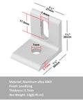 Diagram of Slotted Inside Corner Braces For 3030 Aluminum Extrusion, Twelve Pack, showing dimensions and material details.
