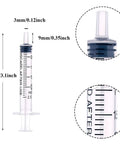 40 Pack 2ml Plastic Syringes With Individual Seals Clear Measurement Marks Smooth Plunger No Needle Ideal For Pet Feeding Plant Watering Lab Practice Medical Students Measuring Refilling Oil Or Glue, close-up size chart