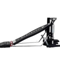 Single Bass Drum Pedal With Radius Rod Base Bearing Spring Rocker Assembly Delta Ball Bearing Hinge Dual Adjustable Toe Clamp And Three Drive Systems Including Accelerator Cam And Turbo Cam For Pro Drummers side view