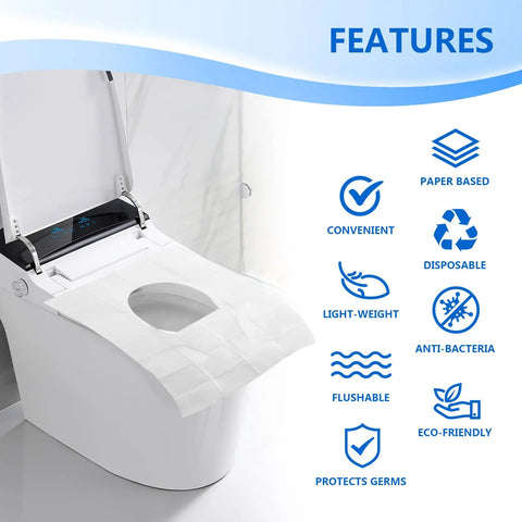 Top Shelf Travel Toilet Seat Covers 60 Pack Flushable Biodegradable Disposables For Road Trips Camping Flights And Public Restrooms Universal Fit Hygiene Must Have Real Deal Gear
