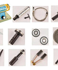 Kick Ass 350W Mini Electric Bench Grinder And Polisher Complete Kit featuring components for metal and jewelry crafting.