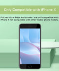 Image showing Complete Internal Screws Set And Metal Bracket Kit For IPhone X And IPhone 10 Repair with phone display