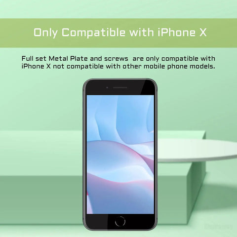 Image showing Complete Internal Screws Set And Metal Bracket Kit For IPhone X And IPhone 10 Repair with phone display