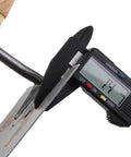 Measuring the blade thickness of the Narrow Bucket Pro Grade Heavy Duty Brick Trowel With Wooden Handle Square Tip using a caliper