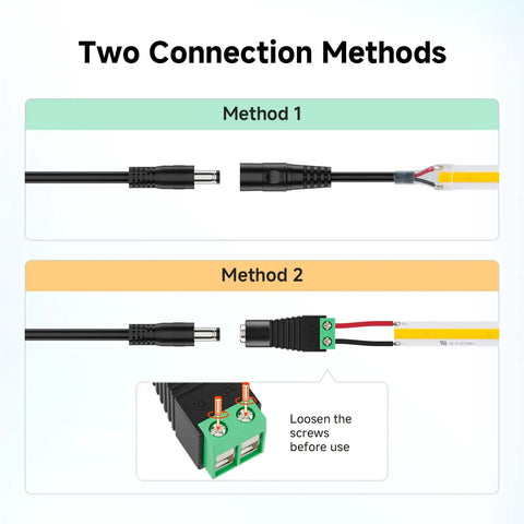Universal 100-240V AC to 12V DC Power Supply Adapter 102W 8.5A connection methods illustration