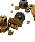 Bevel Gear Set 69 Tooth Brass Gear 0.5 Mod With Step Teeth 6.35mm Bore, gear cluster for CNC robotic hobby machining