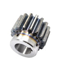 Premium Heavy Hitting 2 Piece 2.5 Modulus Spur Gear Motor Pinion Set Featuring Step Keyway And Shoulder Design Hardened Steel gear with machined teeth.