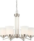 Six Light Chandelier From Harmony Collection In Brushed Nickel Finish For Transitional Style Modern Farmhouse Vibe Perfect Centerpiece