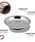 Round Magnetic Parts Tray With Heavy Duty Magnet Stainless Steel Workbench Organizer with specifications and features