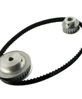 XL Timing Belt Pulley Set With Two To One Reduction Ratio For Cnc Lathe And Milling Machines Rock Solid Aluminum Gears showing aluminum pulleys with 124XL belt.