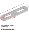 16 Pack Heavy Duty Stainless Steel Flat Mending Plates 3 3/4 Inch By 7/8 Inch Brushed Metal Repair Bracket dimensions detail