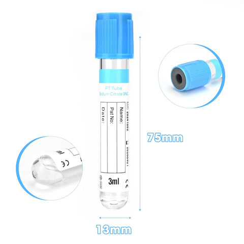 Vacuum Specimen Collection Tubes For Lab Tests And Veterinary Use 3 mL 100 Pack Wrap Packaging PET Durable Tubes with cap